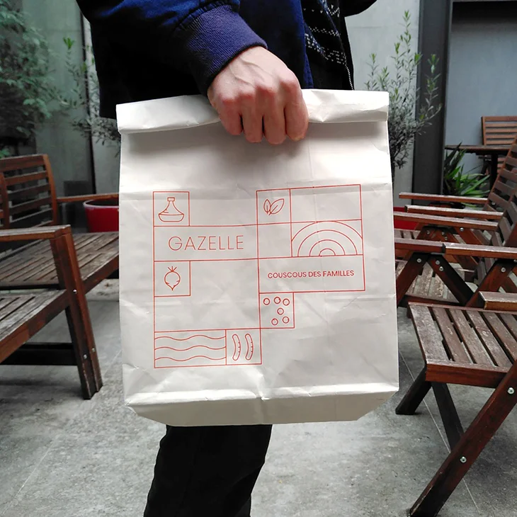 kraft bag design for Morrocan restaurant Gazelle