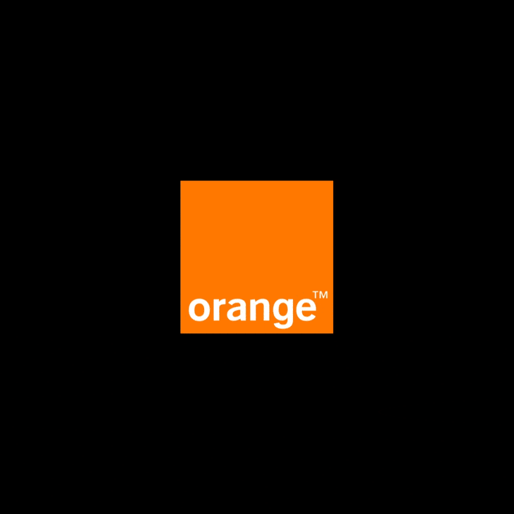 Orange's logo that morphs into Orange's small logo