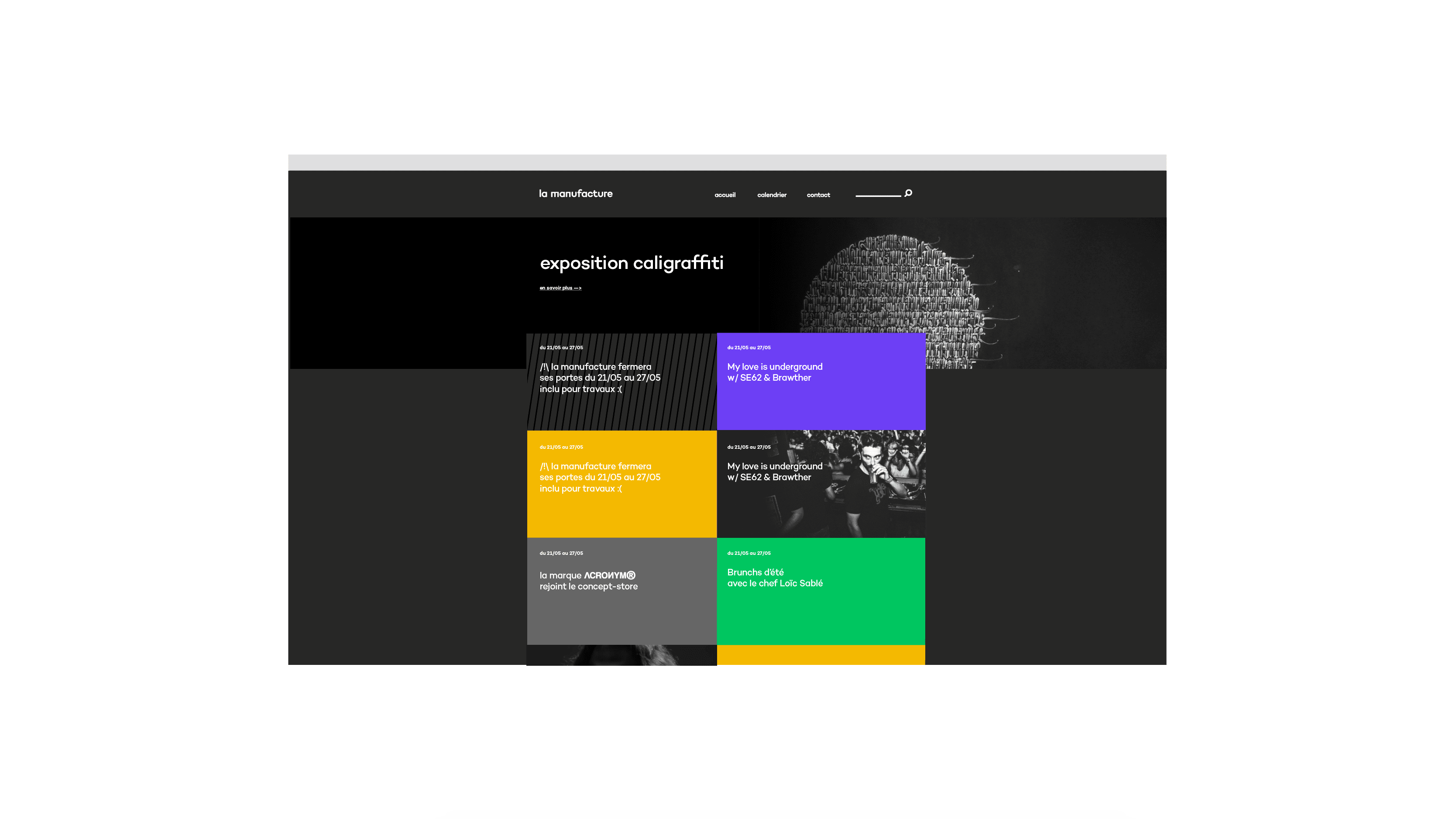 La Manufacture's webdesign