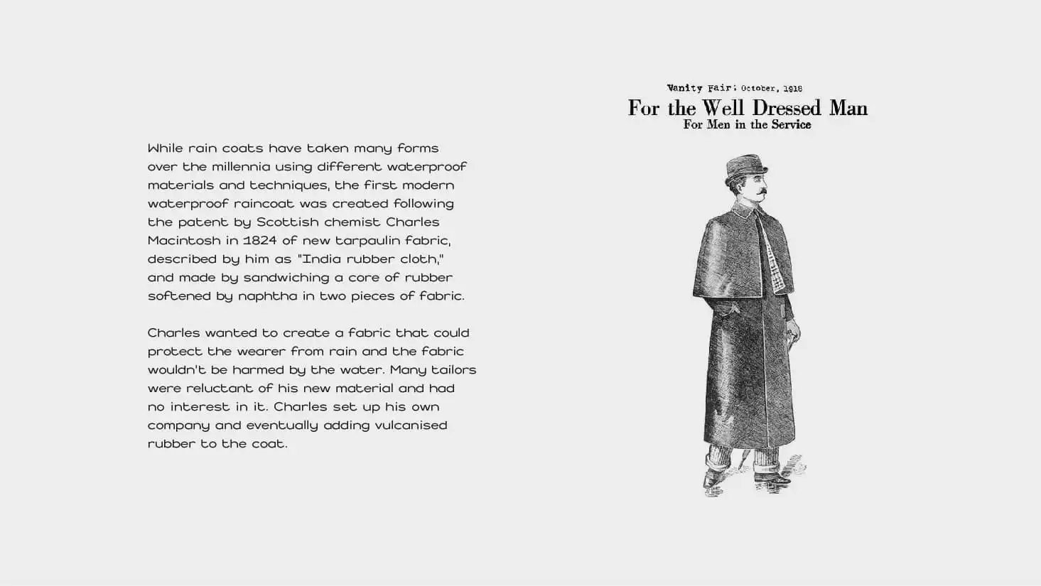 Raincoat used in running text